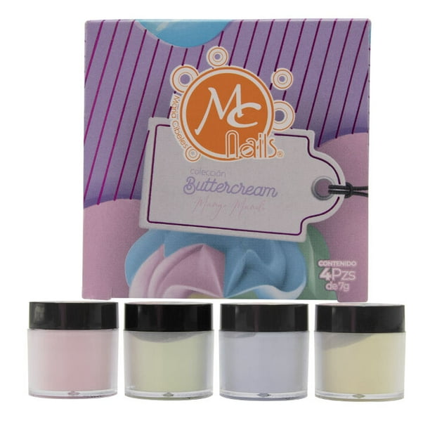 Caja de Polvo Acrilico Alebrijes Pasteles BUTTERCREAM 4 pz MC Nails Acrilico MC Nails