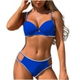 thumbnail image 2 of Hipattires Bathing Suits Women 2 Piece Athletic Blue Graphic Bikini Sets Comfy Clearance Juniors Swimwear Swimsuits, 2 of 6