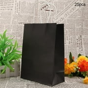 ZPSHYD Bolsa de Regalo de Papel Kraft, 25 Bolsas de Papel Kraft Multicolor, Bolsas de Fiesta, Bolsa de Regalo para Boda, Bolsa de Dulces con asa(Negro)
