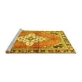thumbnail image 2 of Ahgly Company Machine Washable Indoor Round Medallion Yellow Traditional Area Rugs, 4' Round, 2 of 4