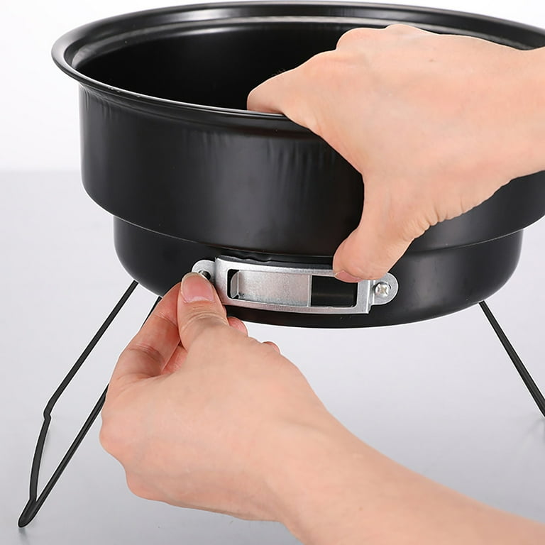 Tanjnj Barbecue Grill Portable Round Barbecue Grill Outdoor