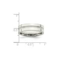 thumbnail image 4 of Gem & Harmony Mens Sterling Silver Grooved Wedding Band Ring (6mm) for Men, 4 of 6