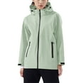 thumbnail image 2 of Womens Puffer Jackets Lightweight Plus Size Rain Jackets Women Lightweight Waterproof Rain Coat with Hood Full Zip Drawstring Raincoat Hiking Outwear Women's Raincoats, 2 of 7