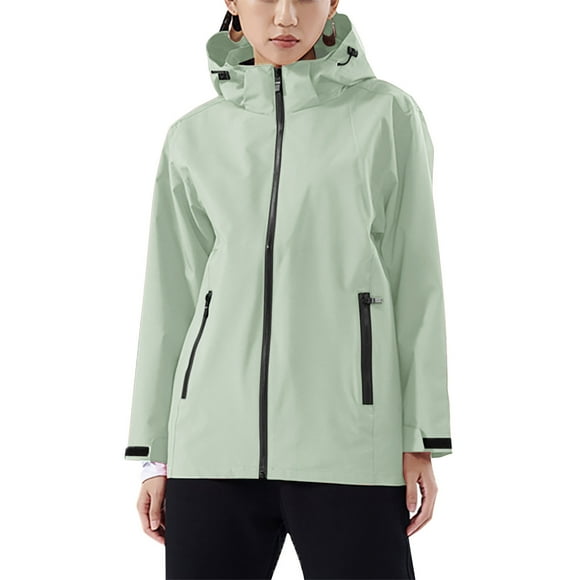 Babysbule Vestes d'Automne pour Femmes Liquidation Veste de Sprint pour Femmes Style Couple Hommes et Femmes Manteau Chapeau Détachable Imperméable Coupe-Vent Extérieur Hauts Blouse pour Femmes