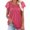 Red, variant on Vivianyo HD Casual Women's Summer Short Sleeve T-Shirt Women's Solid Round Neck Lace Ruffle Sleeve Net Short Sleeved Slim Top Short Sleeved Round Neck Top/shirt