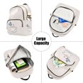 thumbnail image 5 of JIALIOU Mini Backpack Purse for Women Quilted Casual Daypack Small Travel Shoulder Bag, Coffee Cup with Leaf, 5 of 7