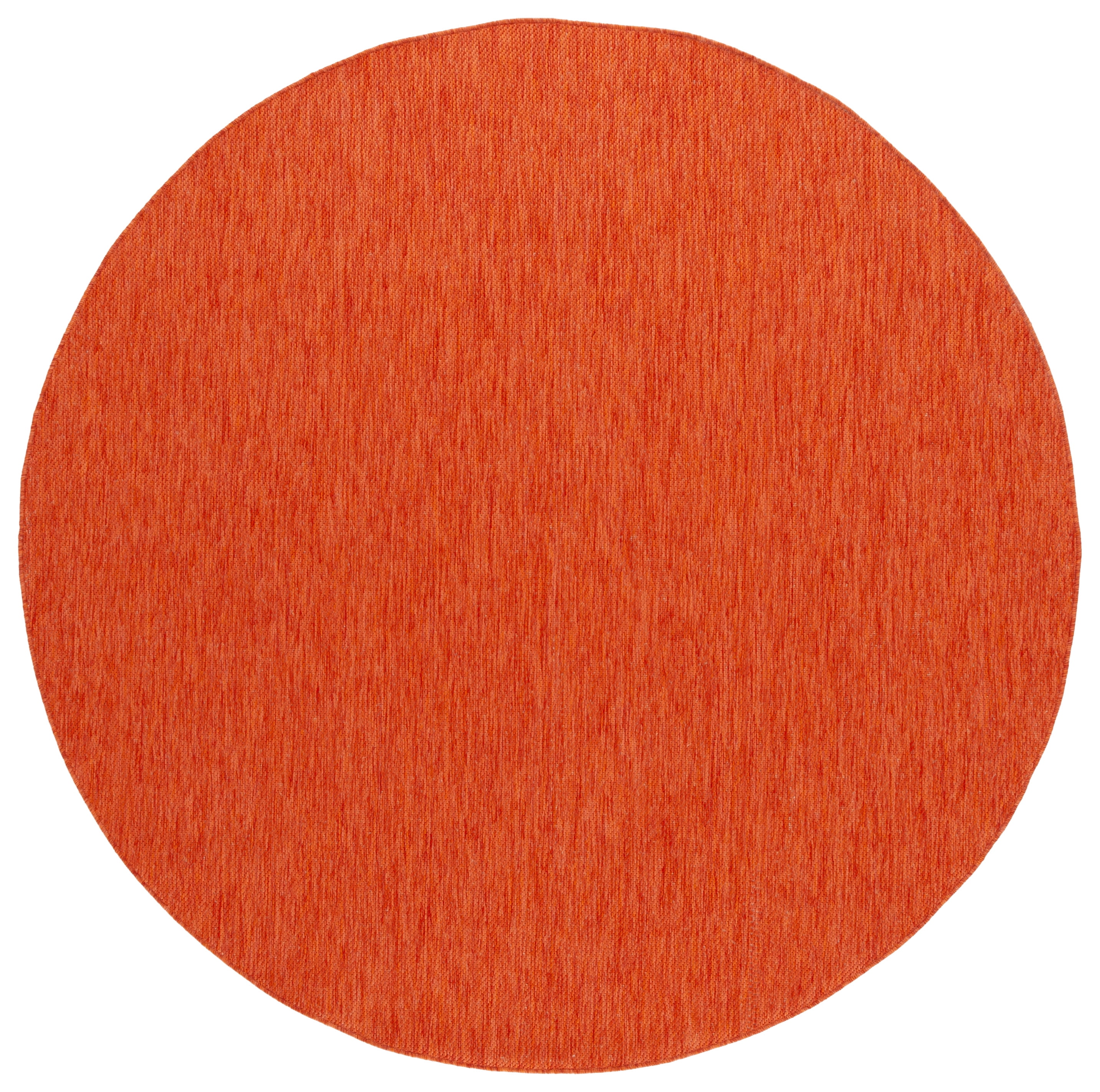 SAFAVIEH Beach House Lauressa Solid Indoor/Outdoor Area Rug, Orange, 6'7" x 6'7" Round