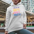 thumbnail image 2 of Better an Oops Than a What If Quote, Retro Groovy Text Art Merch Gift, White Hooded Sweatshirt or Hoodie, Small, 2 of 5