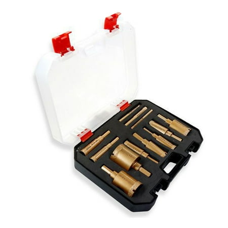 

OWSOO Brazed Welding Diamond Core Drill Bit Marble Ceramic Tile Wall Brick Holes Drilling Accessory with Storage Box -and-dry Use