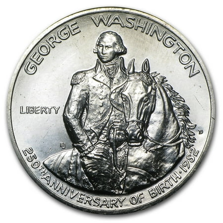 Uncirculated Silver Eagle Dollar Coins - 1982 Washington 1/2 Dollar 90% Silver Commem BU/Prf (No box/COA)