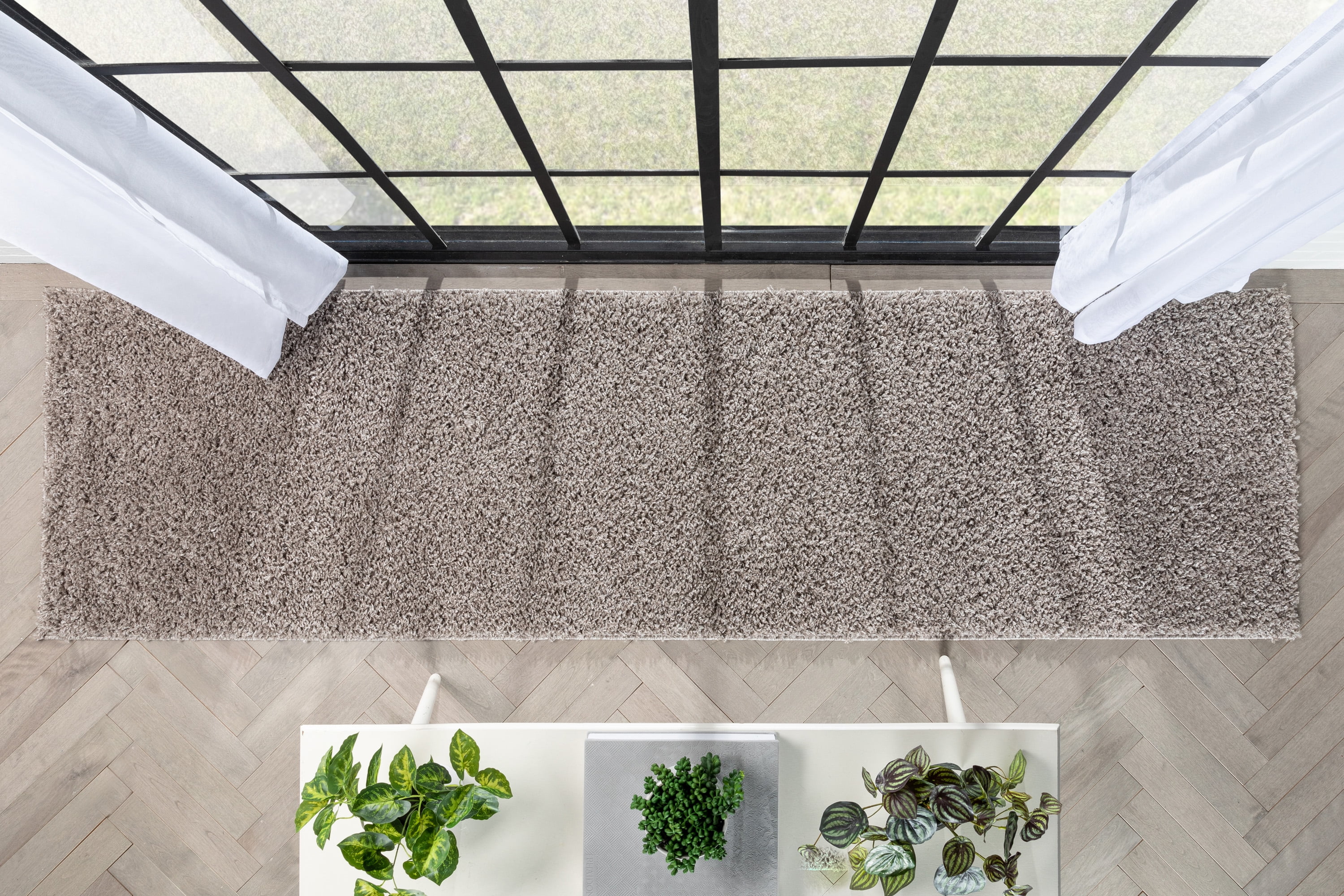 Well Woven Elle Basics Emerson Modern Textured Beige / Grey 2'7" x 9'6" Runner Rug