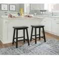 thumbnail image 4 of Linon Beamon 24" Sturdy Wood Backless Saddle Seat Counter Stool in Antique Black, 4 of 14