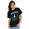 thumbnail image 5 of Cute Michigan Boat Floral Flowers MI Women's Graphic T Shirt Tees Brisco Brands S, 5 of 5