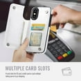 thumbnail image 4 of For iPhone XR Wallet Case with Card Holder, PU Faux Leather Kickstand Card Slots Case, Double Magnetic Clasp and Durable Shockproof Cover, 4 of 8