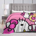thumbnail image 5 of Hello Kitty Throw Blanket, Cozy Flannel Blankets For Boys Girls, Super Soft Warm Blanket For Couch Sofa Bed, 5 of 9