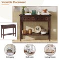 thumbnail image 5 of MAYEERTY Rustic Entryway Table with 2 Drawers, Console Table with Open Shelf & Rubber Wood Legs, Espresso, 5 of 9