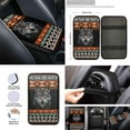 thumbnail image 4 of Renewold American Tribal Wolf Black Car Seat Cover Set 12 PCS Auto Seat Protector Steering Wheel Cover Seat Belt Covers Armrest Pad Coasters Handbrake Gear Shift Knob Cover Set Car Decor, 4 of 7