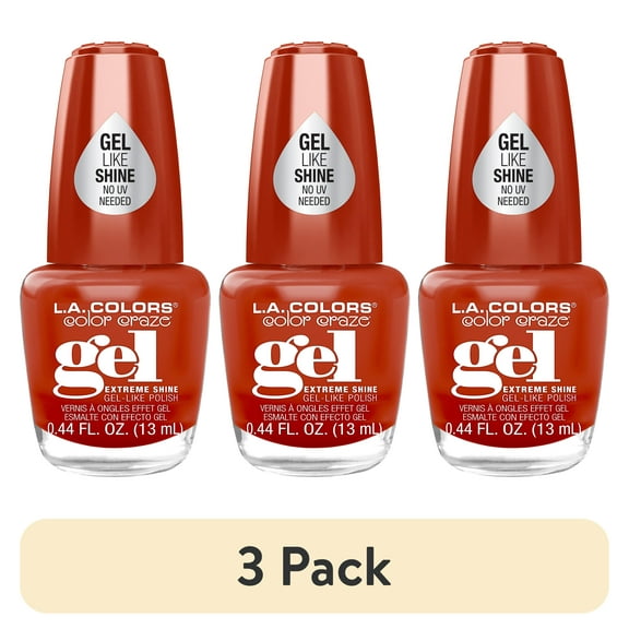 (3 pack) L.A. COLORS Gel-Like Nail Polish, Topless, 0.44 fl oz