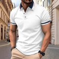 thumbnail image 2 of hoksml Summer Men's Golf Shirt Casual Loose Button Up Short Sleeved Lapel Top Solid Color Collared Polos Comfortable Soft Stretchy T Shirt 2025 on Clearance, 2 of 8