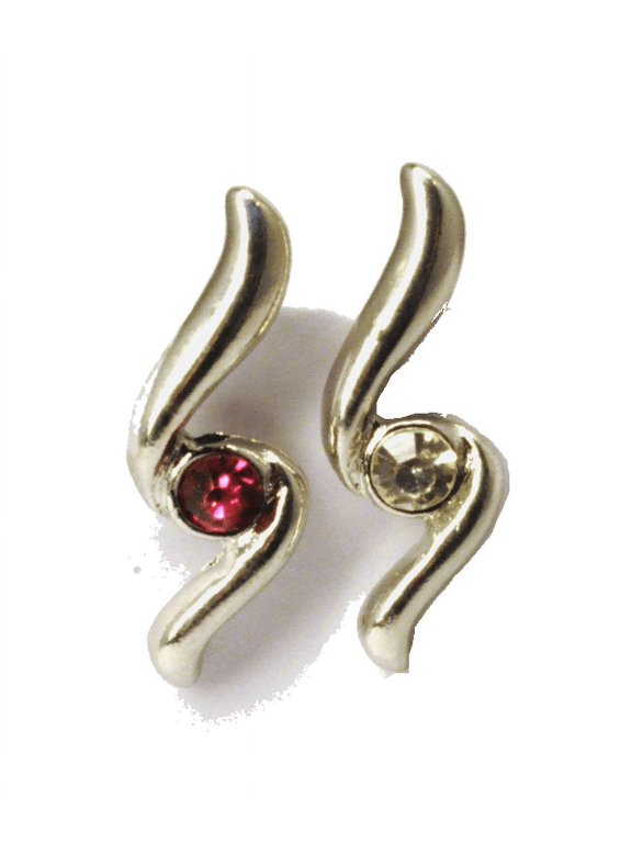 Upside Down Dangle Belly Ring Lightening Diamond 14G (1.6MM) #156 (Pink) (B/1/5)