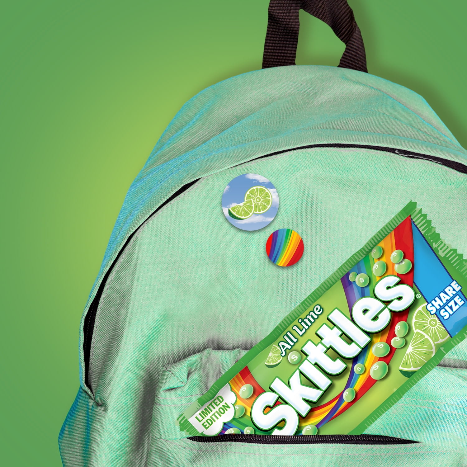 Skittles All Lime Limited Edition Chewy Candy Share Size - 4 oz
