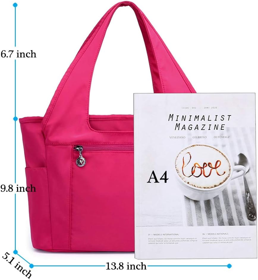 Nylon Lightweight Handbag for Women Waterproof Tote Shoulder Purses Bag