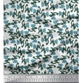 thumbnail image 1 of Soimoi Tissu Satin Modal Feuilles & Floral Imprimé au Mètre 42 Pouces de Large, 1 of 3