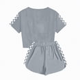 thumbnail image 6 of NOLDARES Kid Toddler Girl Clothes Summer Ruffle Sleeve Figure Graphic Shirt + Shorts Summer Outfits Set(Grey,7-8 Years), 6 of 6