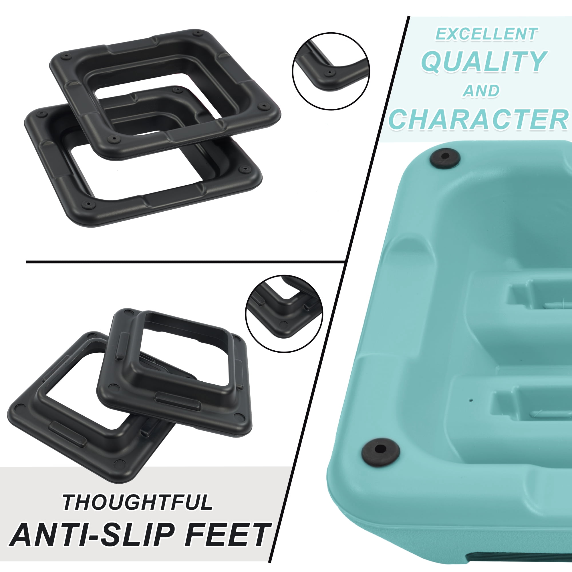 FlexWave 16-inch Aerobic Step Platform, Adjustable Fitness Stepper with 4 Adjustable Step Risers, Aerobics Stepper Workout Stepper for Aerobic Strength and Training in Home Gym, Blue