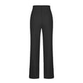 thumbnail image 5 of Women's Casual Business Pants High Waist Wide Leg Solid Color Deco Metal Chain Comfy Lightweight Suit Pants, 5 of 6