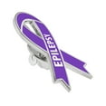 thumbnail image 3 of PinMart's Epilepsy Purple Awareness Ribbon Enamel Lapel Pin, 3 of 4