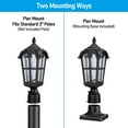 thumbnail image 3 of 17" Outdoor Post Lights 2 Pack Dusk to Dawn Exterior Post Lantern Fixture with 5.7" Pier Mount Base Black Aluminum Exterior Porch Fixtures for Patio Entryway, 3 of 8