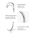 thumbnail image 6 of U7 Half Hoop Earrings Tiny Minimalist Sterling Silver Moon Earring for Women Open Cartilage Huggie Piercing Ear Charm, 6 of 8