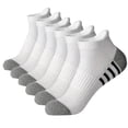 thumbnail image 3 of Mens Ankle Socks, Cotton Short Breathable Athletic Socks, Comfort Stretch Solid Color Design, Hiking Casual Outdoor Wear, 5 Pairs | JASKFLY,White S, 3 of 4