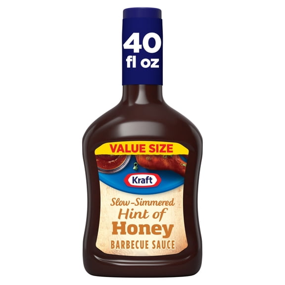 Kraft Hint of Honey Slow-Simmered Barbecue Sauce Value Size, Bottle 40 oz - Pack of 1
