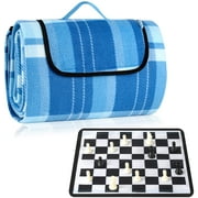 Tomight Picnic Blanket, 3-Layer 200x150cm/79"x59" Outdoor Blanket with 25x25cm/9.84"x9.84" Chess, Beach Blanket Waterproof Sandproof Portable Camping Picnic Mat for Camping, Hiking, Beach and Travelin