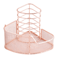 thumbnail image 1 of Exquisite Mesh Pen Holder Triangle-Shaped Metal Stationery Storage Holder 3 Compartment Desktop Office Storage Holder A, 1 of 7