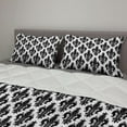 thumbnail image 2 of Fleur De Lis Comforter & Sham Bedding Set, Monochrome Royal Lily Pattern Victorian Inspiration Ornamental Vintage Design, 3 pcs Duvet Set Microfiber Filling Quilt, 5 Sizes, Black White, by Ambesonne, 2 of 4