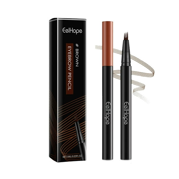 Microblading Eyebrow Pencil, Long-Lasting Eyebrow Brush, Sweat-Proof Contouring Pen with 4-Prong fork Tip, Natural Look Eyebrow Makeup, Smudge-Resistant, Easy To Use, All-Day Wear