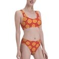thumbnail image 4 of High Waisted Bikini Sets For Women, Cute Orange Piece Red Swimsuits Tummy Control, Two Pieces Bathing Suit, 4 of 8