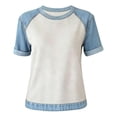 thumbnail image 5 of YVNAURA Womens Summer Crewneck T Shirts Casual Vacation Outfits Short Sleeve Loose Fit Tees Going Out Tops Breathable Lightweight Everyday Basic Summer Tops for Women 2026, White,L, 5 of 6