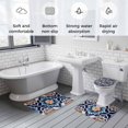 thumbnail image 6 of Morocco Floral Pattern Bathroom Rugs Set Vintage Tribal Ethnic Blue Red Orange Flower Non Slip Absorbent Soft Bath Mats 3 Piece Set with Bathroom Rug, U-Shaped Floor Mat, Toilet Seat Cover Large Size, 6 of 9