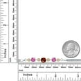 thumbnail image 4 of Gem Stone King 925 Sterling Silver and 10k Yellow Gold Red Garnet Pink Created Sapphire and White Lab Grown Diamond Bracelet for Women (3.58 Cttw, Round 7MM and 6MM, 6.5/7/7.5 inch, Made in Italy), 4 of 4
