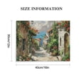thumbnail image 3 of Creowell Italy Town Painting Tuscany Wall Art Streets of Mediterranean Towns Canvas Prints Landscape Picture Framed Ready to Hang Farmhouse Decor 16x12in, 3 of 6