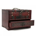 thumbnail image 2 of Caja de madera vintage para guardar joyas, collares y pendientes, organizador con espejo, 2 of 13