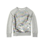 The Children's Place Girls 4-16 Rainbow Flip Sequin Long Sleeve Sweater