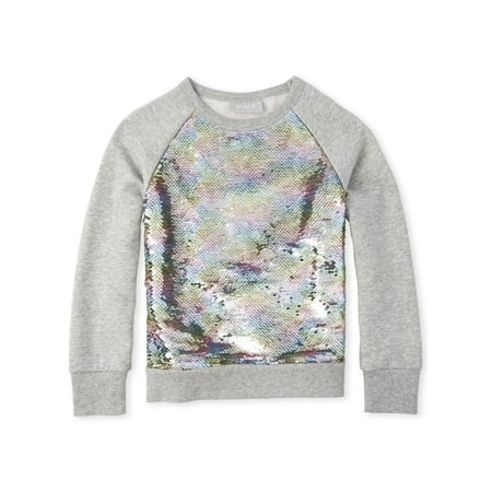 The Children's Place Girls 4-16 Rainbow Flip Sequin Long Sleeve Sweater