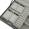 thumbnail image 2 of Multifunctional Watch Storage Box, Design, 4 Watch Slots, 3 Glasses Compartments, Ring Layer, Elegant Jewelry Organizer with Sturdy Metal Lock, 2 of 8