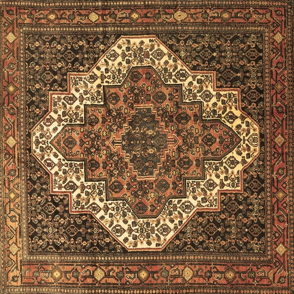 Ahgly Company Indoor Square Persian Brown Traditional Area Rugs, 4' Square