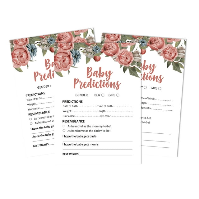 Inkdotpot Deer Jungle Animals Party Supplies Set Of 50 Baby ShowerPrediction Cards For Baby Shower Game